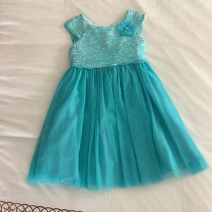 Teal girls lace dress size 6